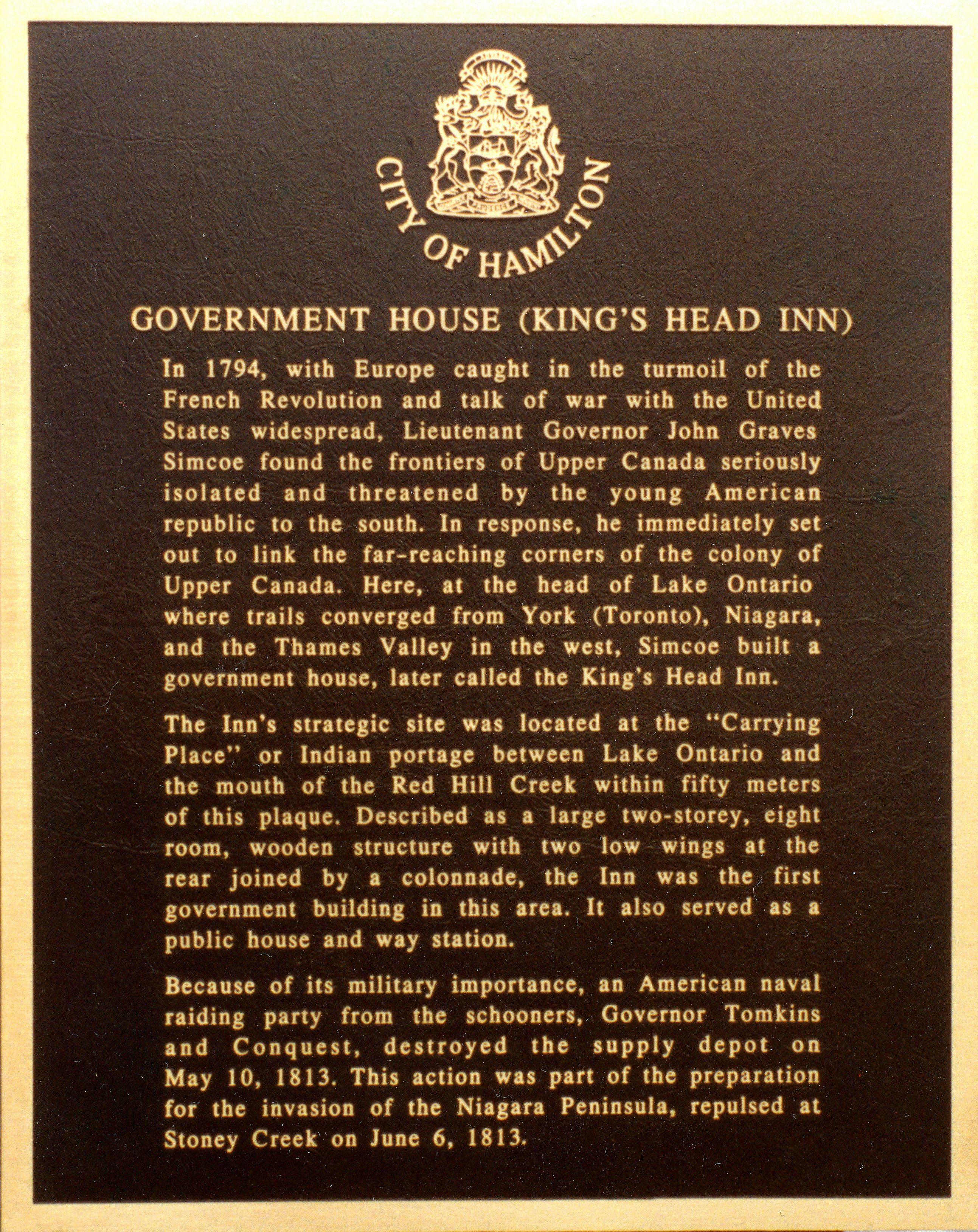 Kings Head Inn Plaque